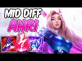 MID DIFF AHRI CLEAN S+ MID GAMEPLAY | Best Build & Runes | League of Legends