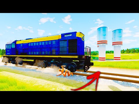 Train Vs Bollard - Railroad Train Crash