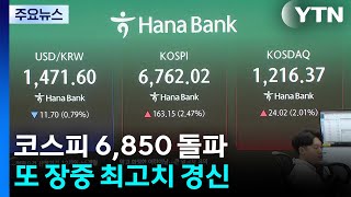 코스피 6,850 돌파 또 장중 최고치 경신...원-달러 환율 1,473원 출발 / YTN