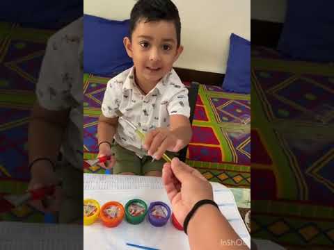 Funny Kanav playing and Learns colors with Face paint