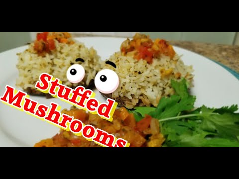 Stuffed portobello mushrooms vegan / (vegan stuffed portobella mushroom) recipe / 2019