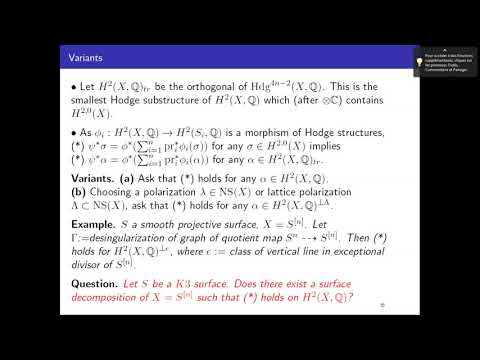 Claire Voisin, Triangle varieties and surface decomposition of hyper-Kahler manifolds