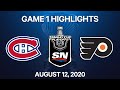 nhl highlights 1st round game 1 canadiens vs. flyers aug. 12 2020