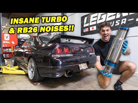 Midnight Purple V-Spec R33 Skyline GTR Gets a Tomei Titanium Exhaust! *BEST EXHAUST EVER!