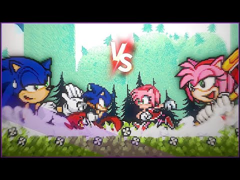 sonic the hedgehog vs amy rose sprite animation / flipaclip animation