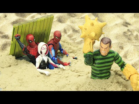 Spider-man and Gwen Stacy vs Sandman In Spider-verse | Figure Stop Motion