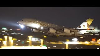 Etihad beautiful night takeoff  Airline lovers new