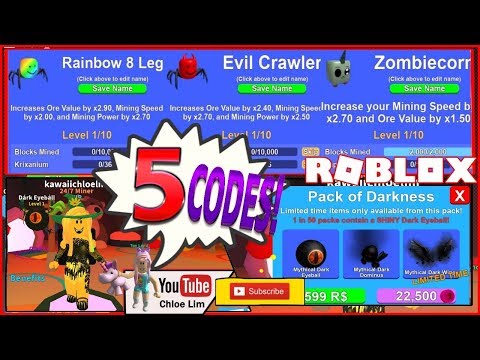 Roblox Gameplay Mining Simulator 5 New Codes New Twitch Codes Darkness Pack Loud Warning Steemit - roblox unicorn hat code