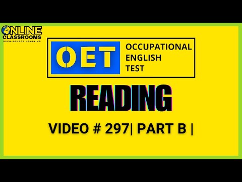 OET Reading Part B Practice | Exclusive Exam-Oriented Video | OET 2.0 Online Classroom 📚✨