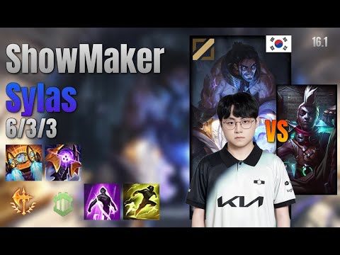 ShowMaker Mid Sylas vs Ekko lol KR solo rank Full Game 16.1 | 쇼메이커 사일러스 vs 에코