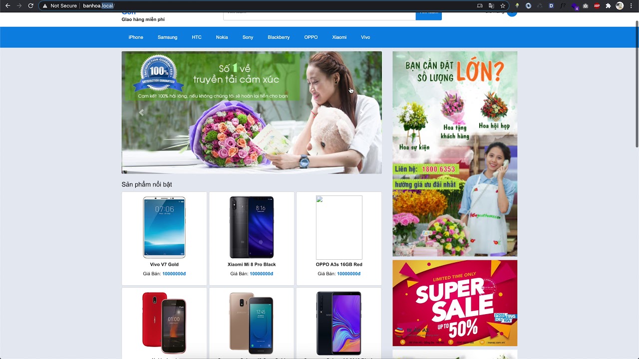 Support đồ án tốt nghiệp - Website bán hoa - php mysql