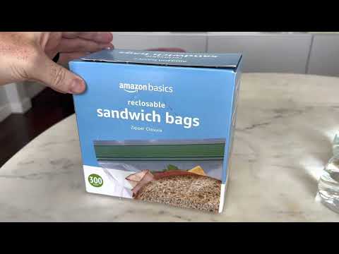 Amazon Basics Sandwich Storage Bags, 300 Count (Previously Solimo) - 1 Minute Review