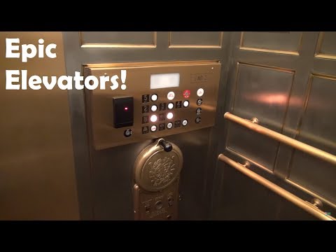 Tasteful Mod and Original Hand Crank Otis Traction Elevators at the Young Quinlan Building