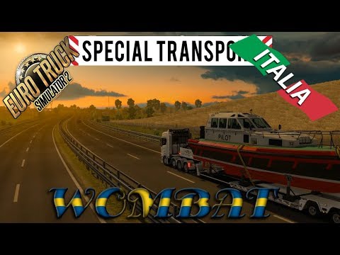 ETS2 - Special Transport mod - Scania R730 hauling the 25t Service Boat from Napoli to Bari