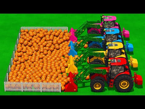 LOAD AND TRANSPORT BASKETBALLS WITH RIGITRAC TRACTORS AND JOHN DEERE LOADERS - FS 25