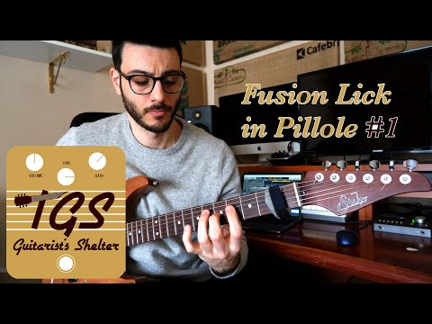 Fusion lick in pillole #1 - Guitar lesson whit TAB and Backing track - C7 Lick - Suhr modern