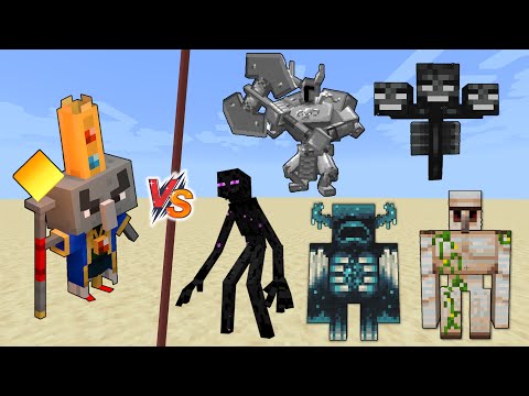 Arch Illager vs Minecraft Bosses - Arch Illager vs Warden, ferrous wroughtnout wither mutant enerman