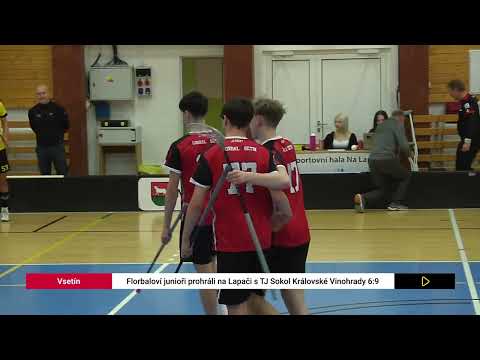 Vsetín: Florbaloví junioři prohráli na Lapači s TJ Sokol Královské Vinohrady 6:9