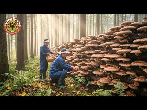 How Japan Produces Millions of Forest Grown Shiitake Mushrooms |  Agricultural Documentary