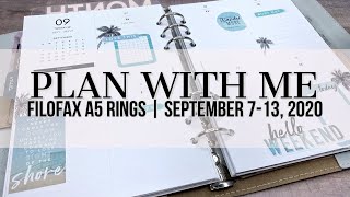 Plan with Me | A5 Filofax | Cloth and Paper Weekly Inserts | September 7-13, 2020 #filofax