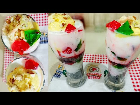 Homemade Recipe of Kasuri Style Falooda with Seviyan, Khoya & Ice Cream | Sajida Food Secrets |