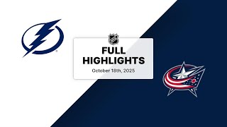 NHL Highlights | Lightning vs. Blue Jackets | October 18, 2025