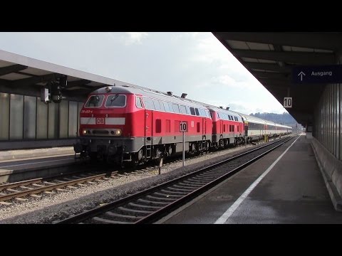 Eurocity-Umleiter in Kempten: 218er Sound im April 2015 (Teil 1)