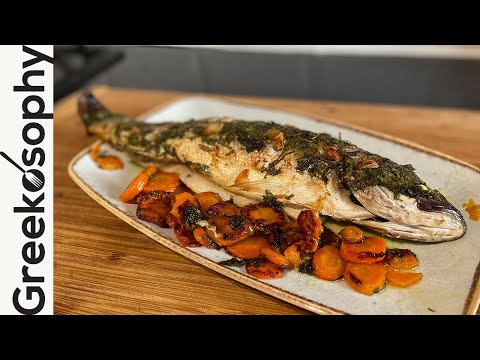 Greek Recipes - Sea Bass Cooked In Parchment Paper (Lavraki Sti Lathokolla)