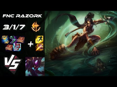 Fnatic Razork JUNGLE Nidalee vs Kha'Zix - EU Challenger Patch 14.16