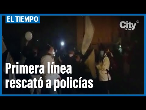 Los integrantes de la primera línea rescataron a unos policías de una turba | El Tiempo