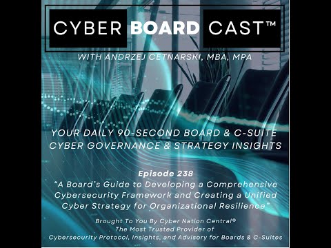 Ep238: Boards' Guide to Developing a Comprehensive Cybersecurity Framework & Unified Cyber Strategy