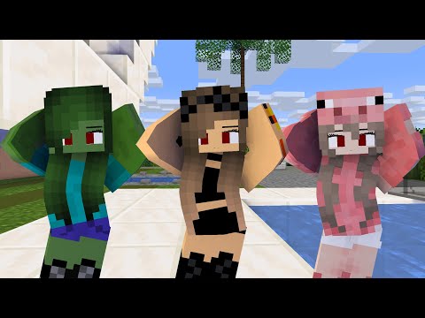 MONSTER SCHOOL : CHICKEN WING MEME MONSTER GIRLS ( WITHER, ZOMBIE, PIG ) - MINECRAFT ANIMATION