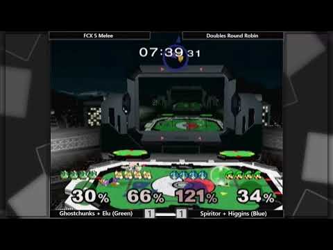 FCX 5 SSBM : Ghostchunks + Elu (Green) vs Spiritor + Higgins (Blue)