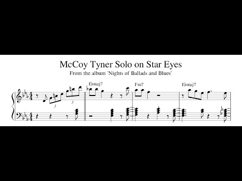 McCoy Tyner Solo on Star Eyes - Piano Transcription (Sheet Music in Description)