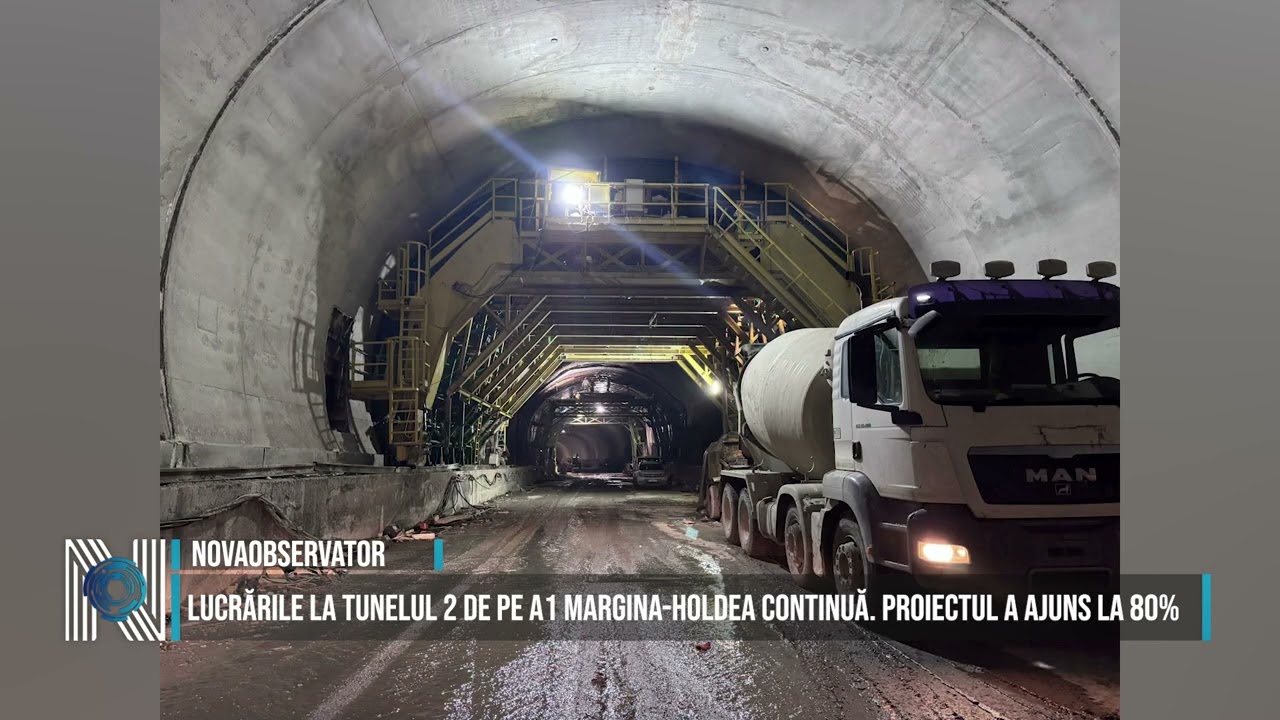 Lucrările la tunelul 2 de pe A1 Margina-Holdea continuă. Proiectul a ajuns la 80%