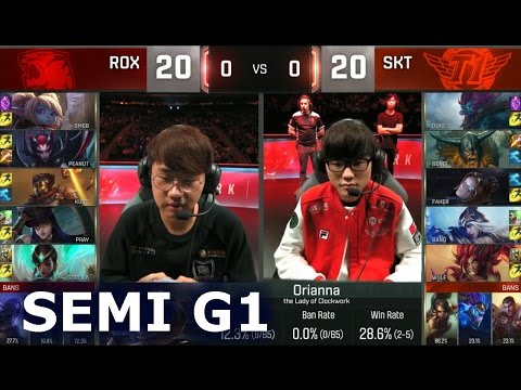 SKT vs ROX - Game 1 Semi Finals Worlds 2016 | LoL S6 World Championship SK Telecom T1 vs Rox Tigers