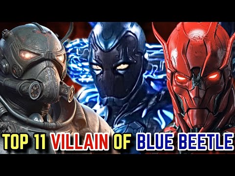 Blue beetle equipped with a sword