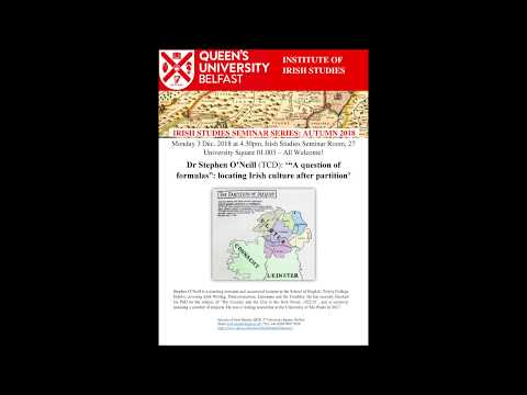 Stephen O'Neill, 'A question of formulas: locating Irish culture after partition’