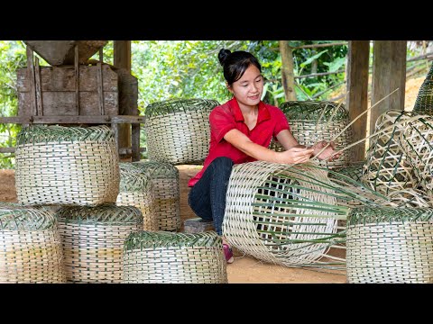 Handmade Bamboo Basket Weaving Process - Take Care Chickens, Duck | Ella Daily Life