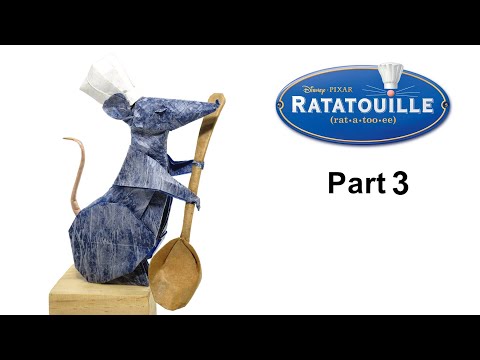 Ratatouille Origami Chef Rat tutorial (Nguyen Hung Cuong) part 3  折り紙 ネズミ How To Make