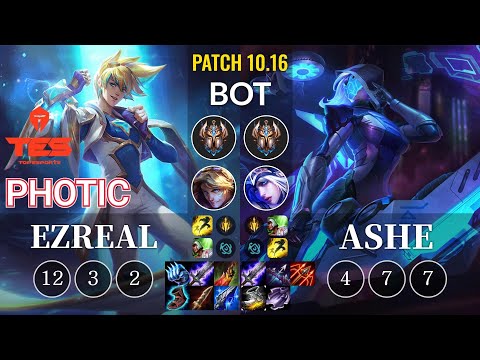 TES Photic Ezreal vs Ashe Bot - KR Patch 10.16