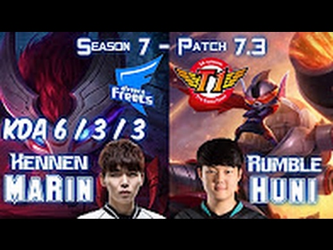 AFs MaRin KENNEN vs SKT T1 Huni RUMBLE Top - Patch 7.3 KOREA Ranked