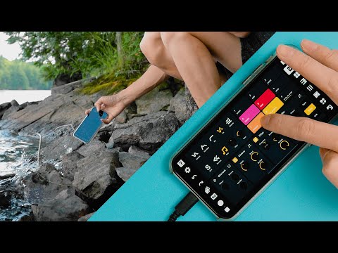 Making a beat on my phone with nature sounds