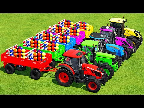 TRANSPORTING BILLIARD BALLS WITH ZETOR, JOHN DEERE, FENDT & MCCORMICK TRACTORS - Farming Simulator