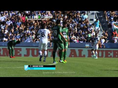 Gol de Pavone. Vélez 1 - Sarmiento 1. Fecha 4. Primera División 2015. FPT.