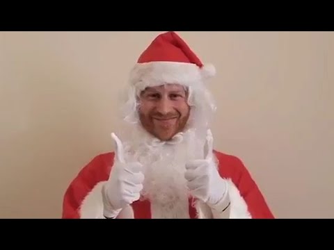 Prince Harry dresses up as Father Christmas to send bereaved children a special message