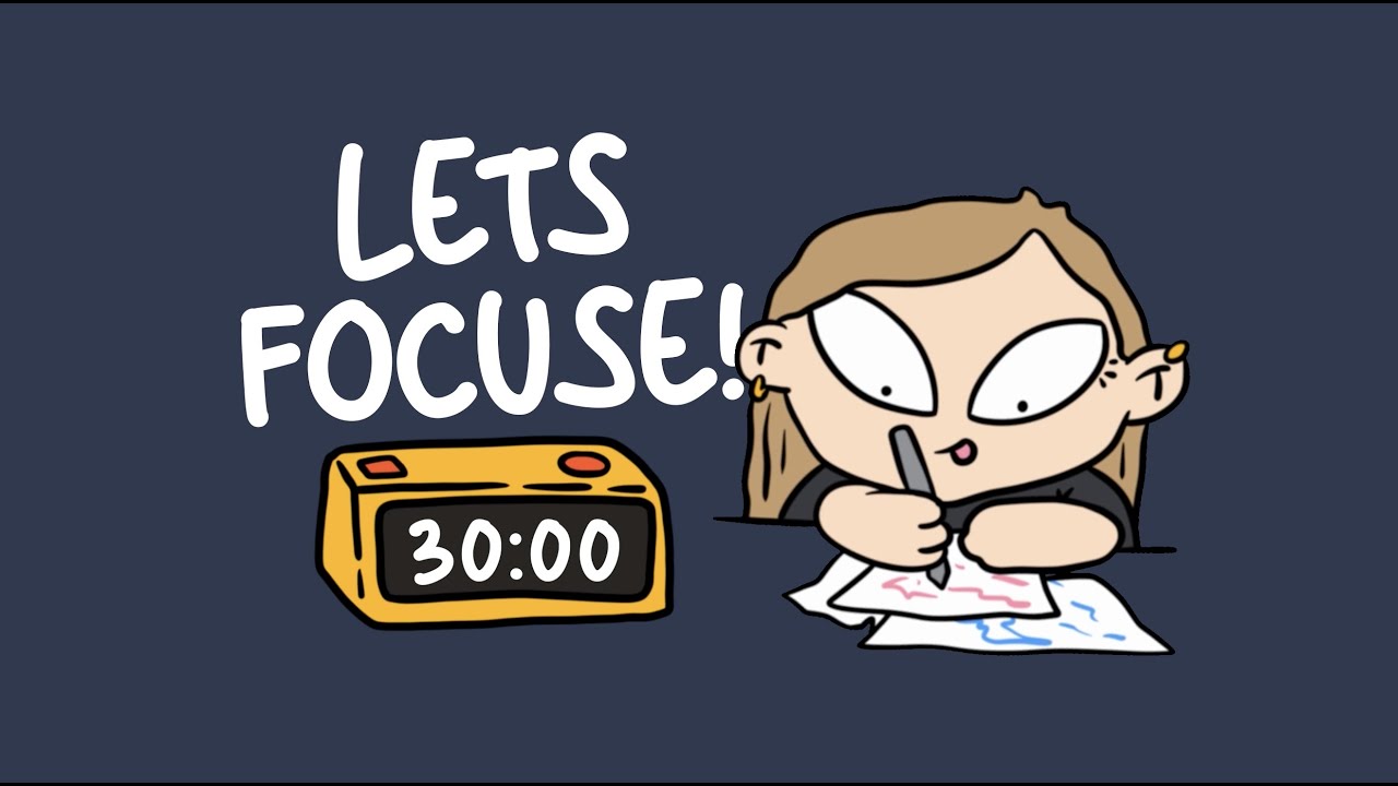 ADHD Pomodoro Timer 3x30 (1.5hr) | Let’s get focused♡ | lofi+chill ♫