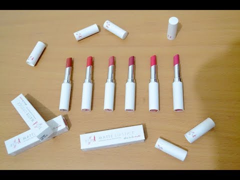 LIPSTIK LOKAL MURAH BAGUS!!! RED-A MATTE LIPSTICK | Lip Swatches Review Demo