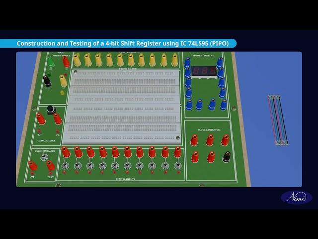 Construct and test four bit PIPO register