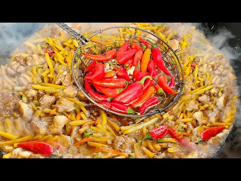 РЕЦЕПТ НА ТРАДИЦИОННЫЙ УЗБЕКИСТАН ПЛОВ (ПИЛАФ)! НАСТОЯЩАЯ УЛИЦА КУХНЯ!